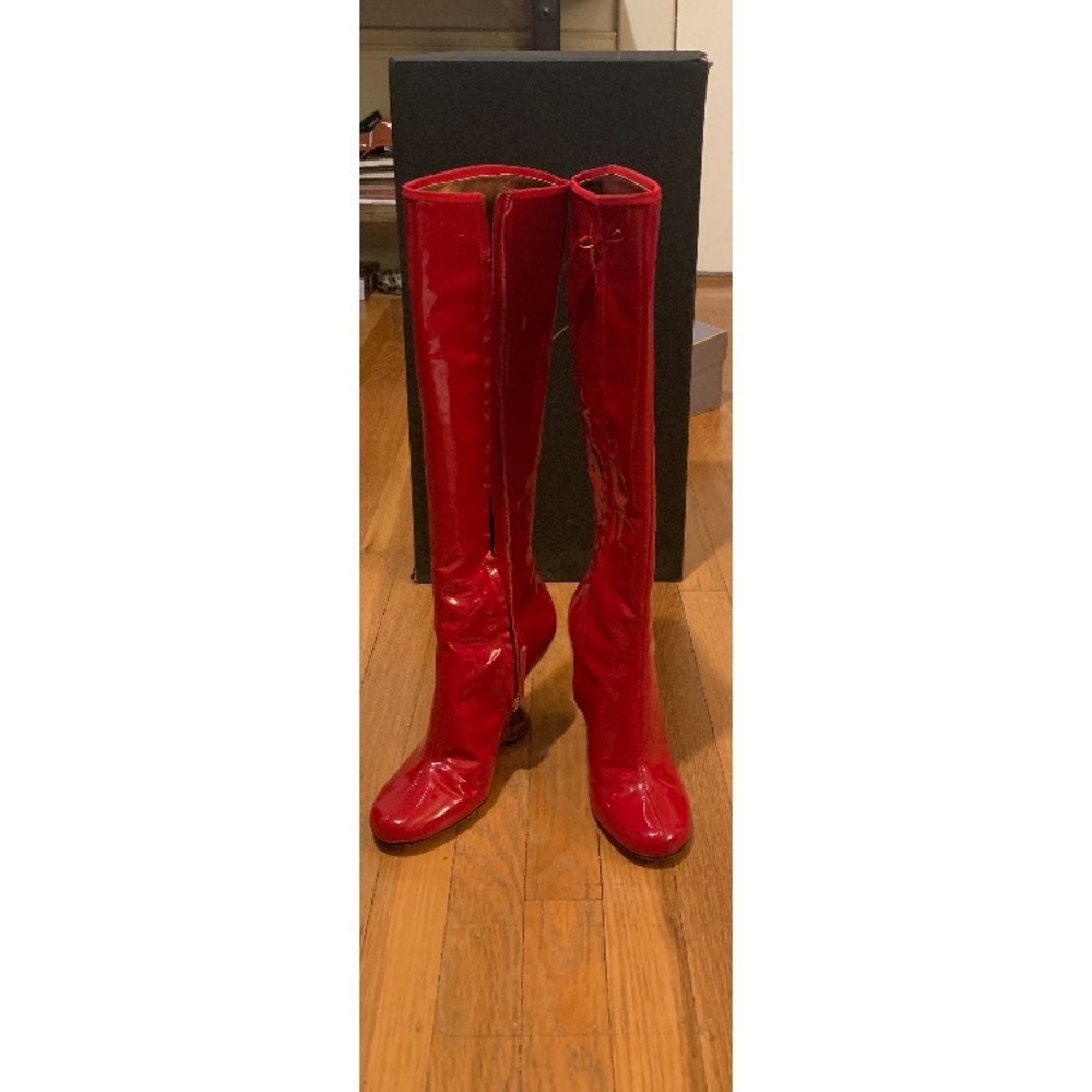 Giuseppe Zanotti Red Patent Leather Boots Sz 36